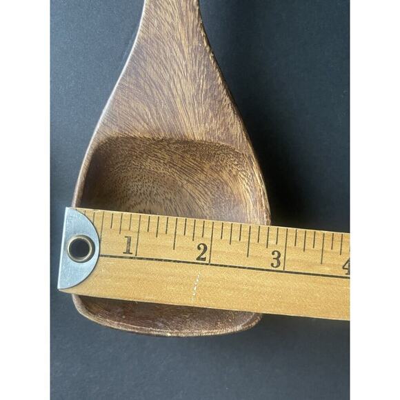 Vintage Hand Made Monkey Pod Wood Salad Serving Spoons 12” Made In Philippines - Picture 5 of 6